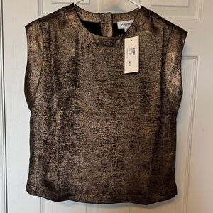 Evereve Shimmery Bronze Metallic Tank Top